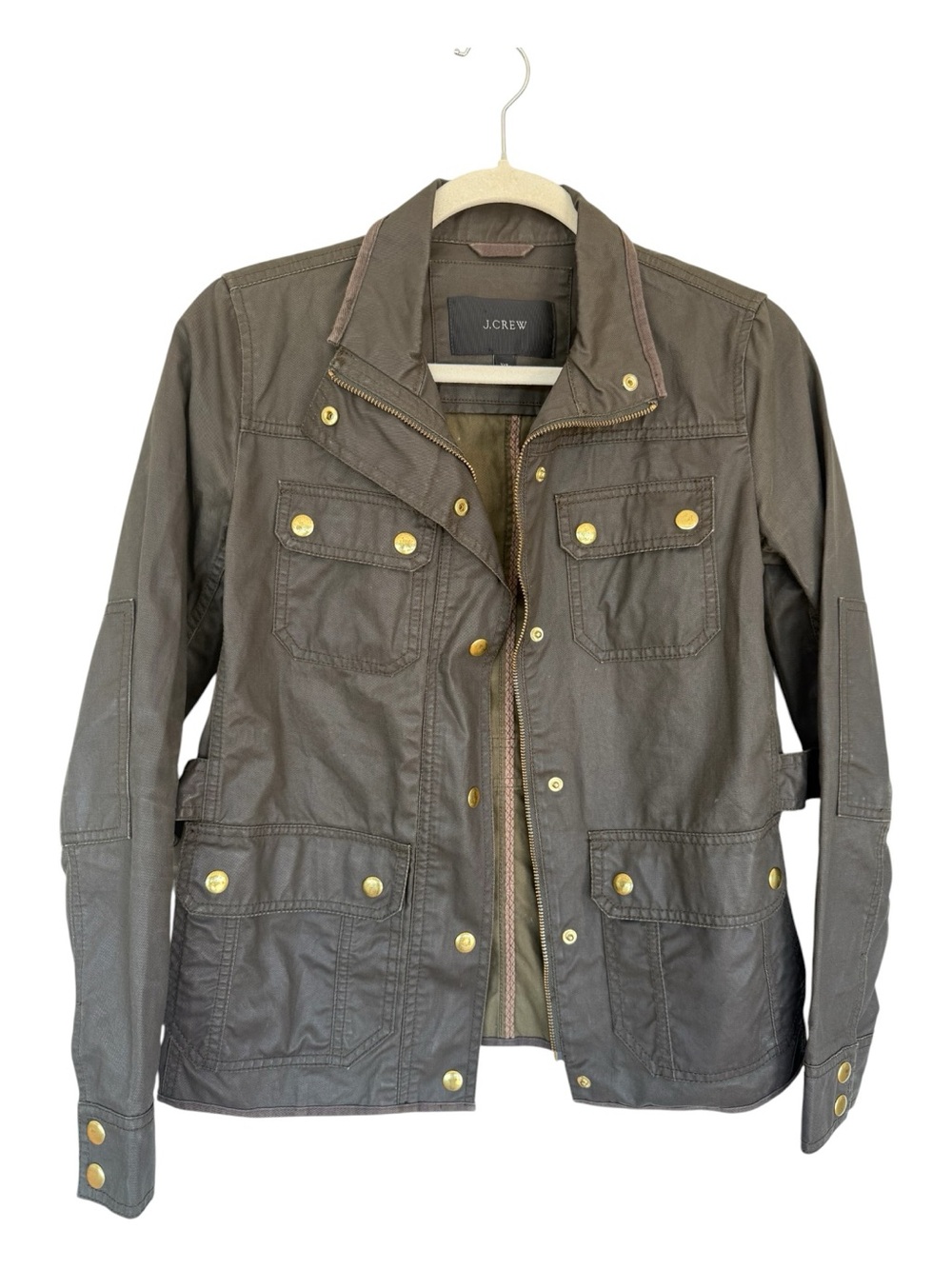 J. Crew Olive Green Field Jacket with Gold Hardware